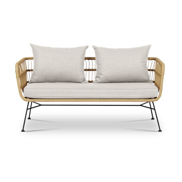 Lisomme Dax rotan tuinbank zand - met zitkussens