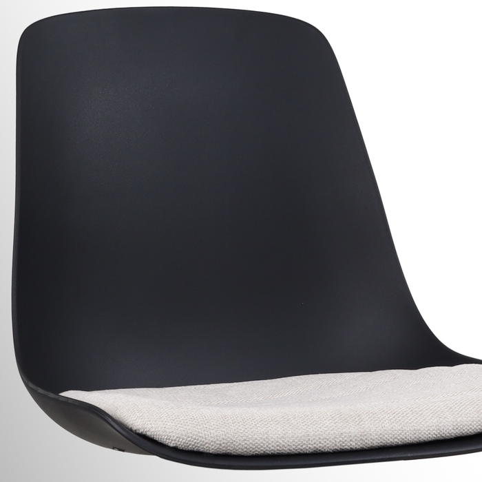 Nolon Nora-Liv Eetkamerstoel Zwart - Beige Kussen - Zwarte Poten