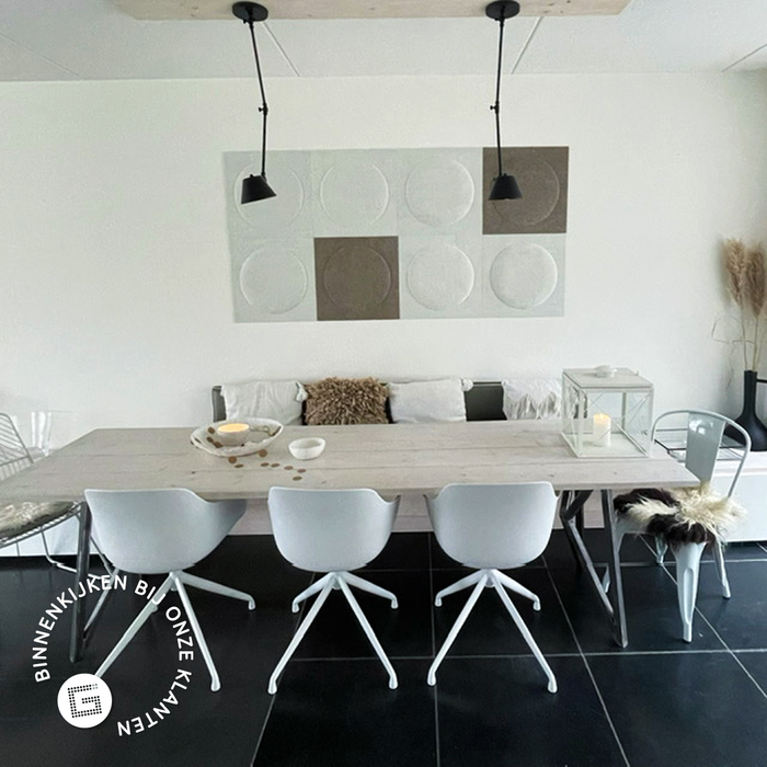 Nolon Nola-Puk Eetkamerstoel Zwart - Draaibaar - Armleuning - Wit