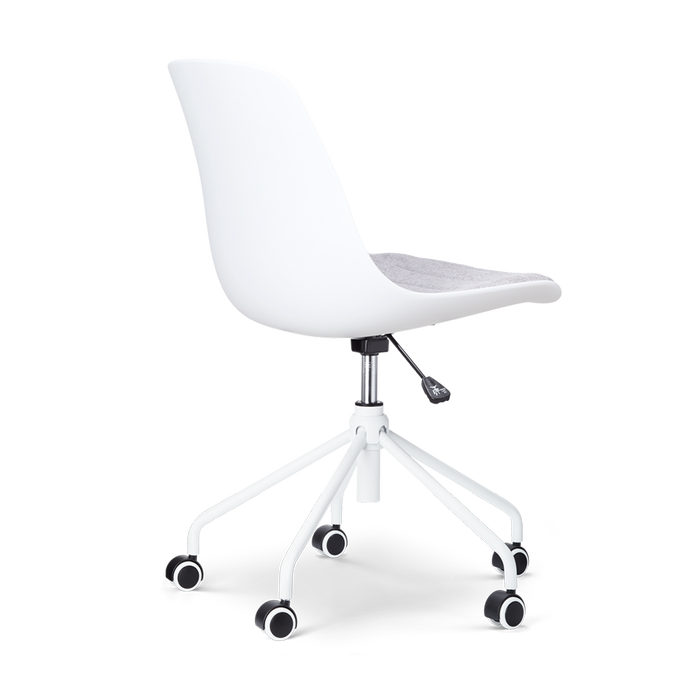 Nolon Nout-Liv Bureaustoel Wit - Lichtgrijs Kussen - Wit Onderstel