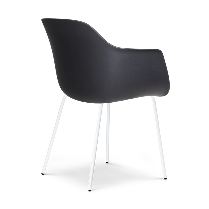 Nolon Nora-Liz Eetkamerstoel Zwart - Beige Kussen - Witte Poten