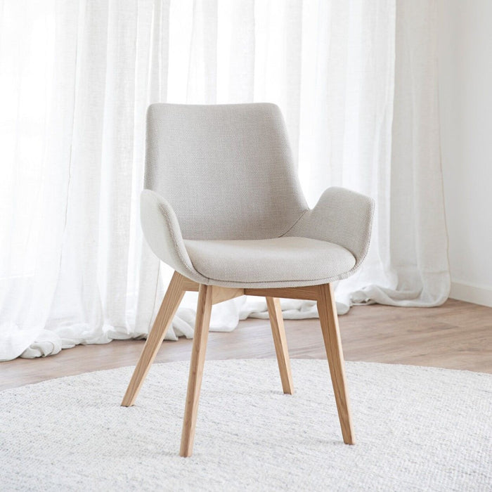 Rowico Home Drimsdale Stoel - Set Van 2 - Beige Stof|Lichtbruin