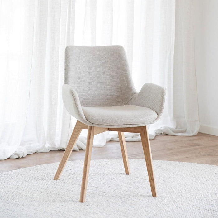 Rowico Home Drimsdale Stoel - Set Van 2 - Beige Stof|Lichtbruin