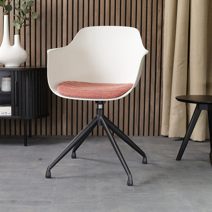 Nolon Nola-Liz Eetkamerstoel Wit - Terracotta - Draaibaar - Zwart
