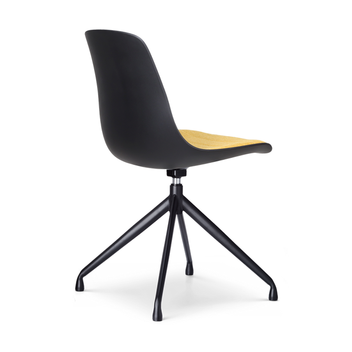 Nolon Nola-Liv Eetkamerstoel Zwart - Okergeel - Draaibaar - Zwart