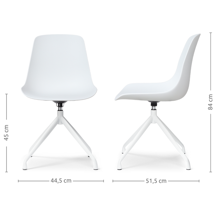 Nolon Nola-Pip Eetkamerstoel Wit - Draaibaar - Wit Onderstel