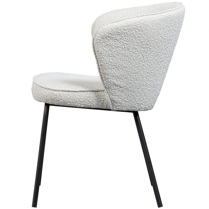 WOOOD Admit Eetkamerstoelen - Bouclé - Naturel - Set van 6