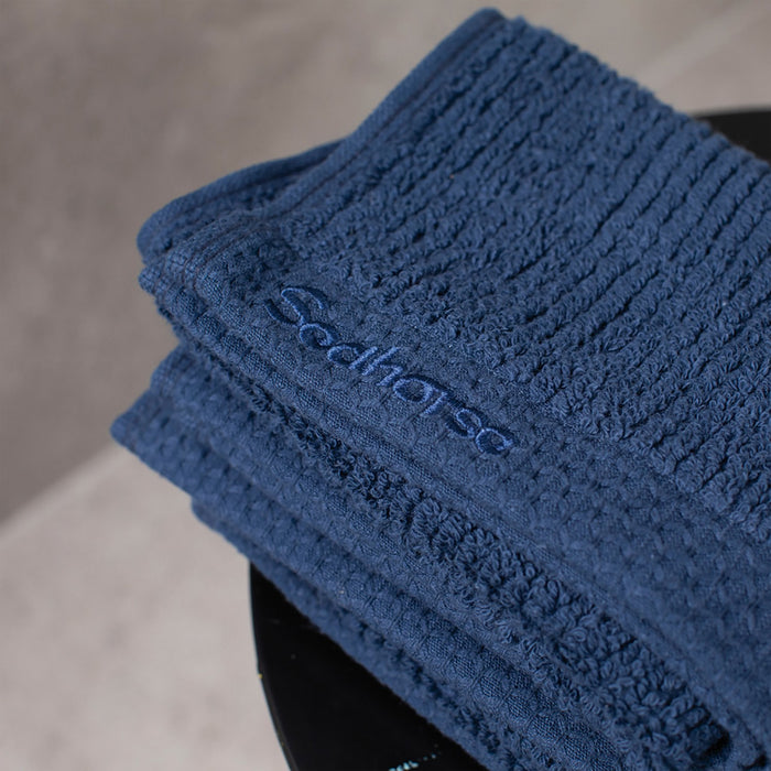 Seahorse Ridge Gastendoek 34x50cm - marine - Set van 3