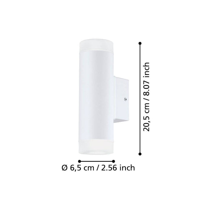 EGLO Riga-Led Wandlamp - GU10 - Kunststof - Zwart