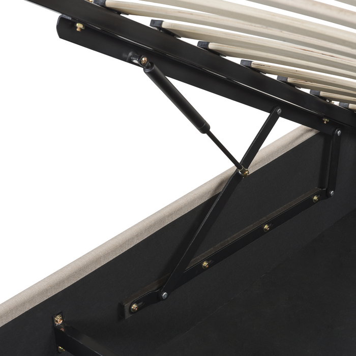 Beliani-DINAN-Tweepersoonsbed-Lichtbruin-140 x 200 cm-Polyester