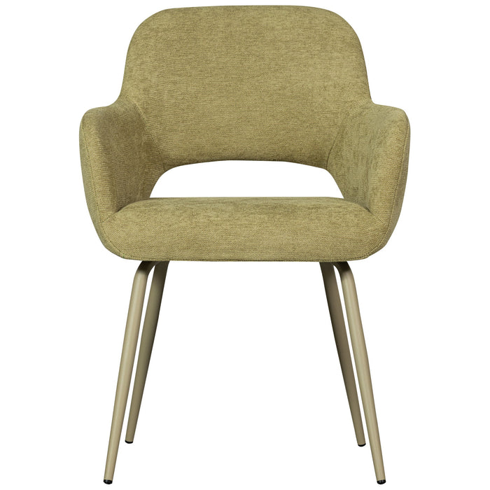 WOOOD Jenny Eetkamerstoelen - Polyester - Sage - Set van 6