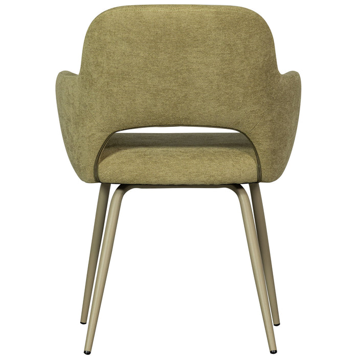 WOOOD Jenny Eetkamerstoelen - Polyester - Sage - Set van 6