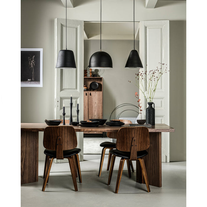 vtwonen Classic Eetkamerstoelen - Hout - Zwart|Walnoot - Set van 6