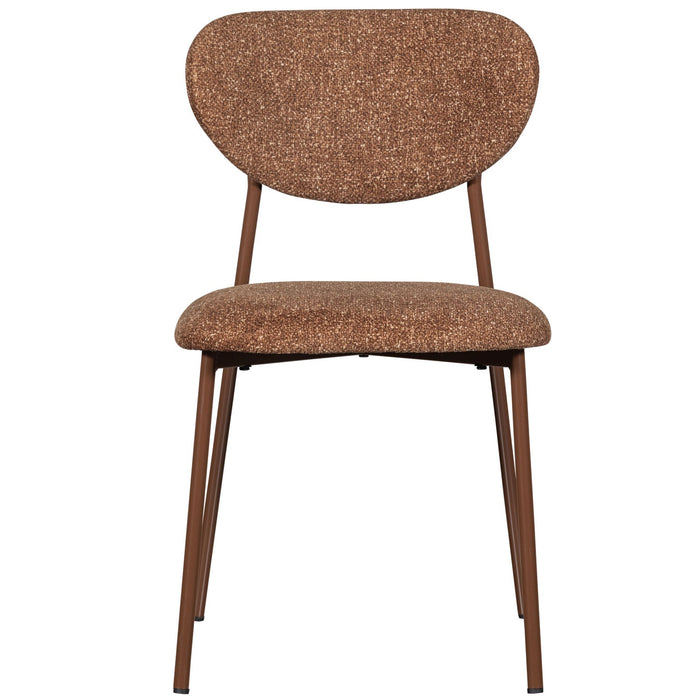 WOOOD Valor Eetkamerstoelen - Polyester - Bruin - Set van 6
