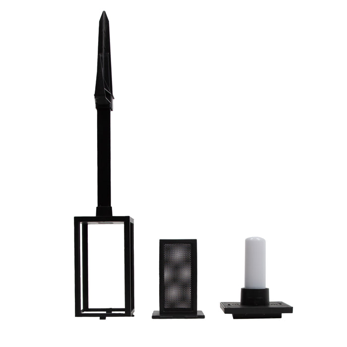 KS Verlichting set van 6 LED Solar Fakkel Tuinlamp Zwart