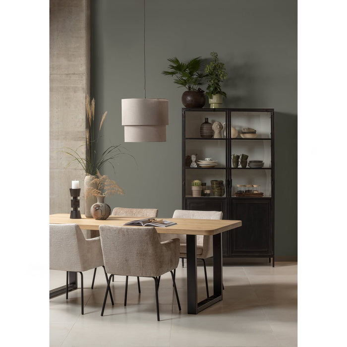 WOOOD Kam Eetkamerstoelen - Polyester - Zand - Set van 6