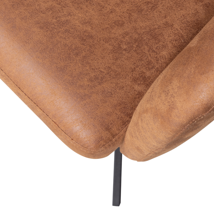 WOOOD Fenne Eetkamerstoelen - Leerlook - Cognac - Set van 6