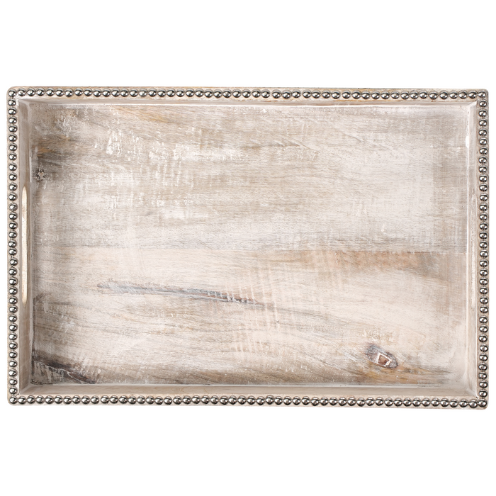 Beliani - QUENA - Set van 2 dienbladen - Lichtbruin - Mangohout