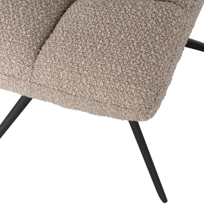 WOOOD Vinny Draaistoelen - Bouclé - Zand - Set van 6