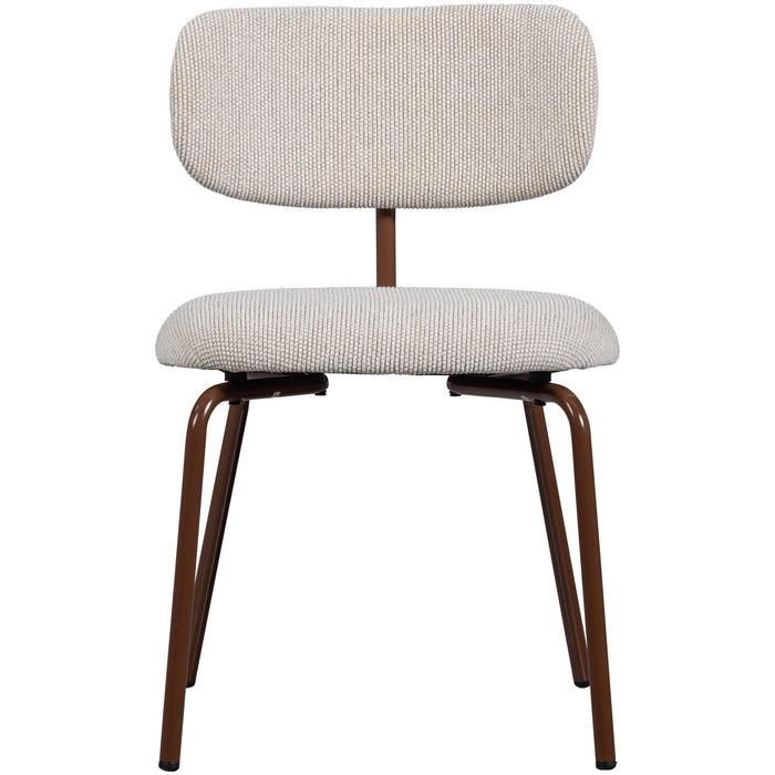 WOOOD Travis Eetkamerstoelen - Polyester - Off White - Set van 6