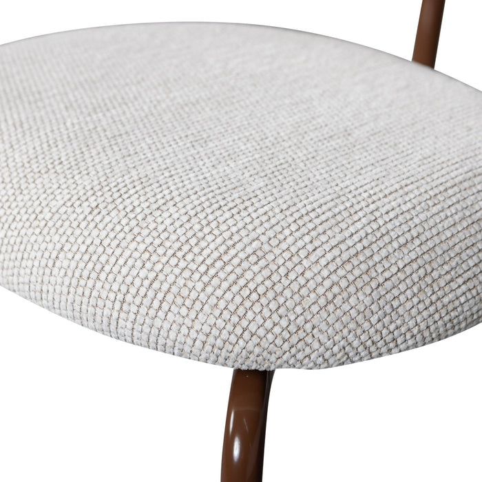 WOOOD Travis Eetkamerstoelen - Polyester - Off White - Set van 6