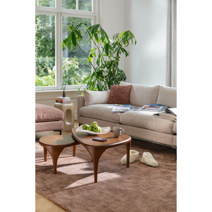 Zuiver Isla Salontafel Organische vorm Hout Walnoot Set van 2 - Bruin