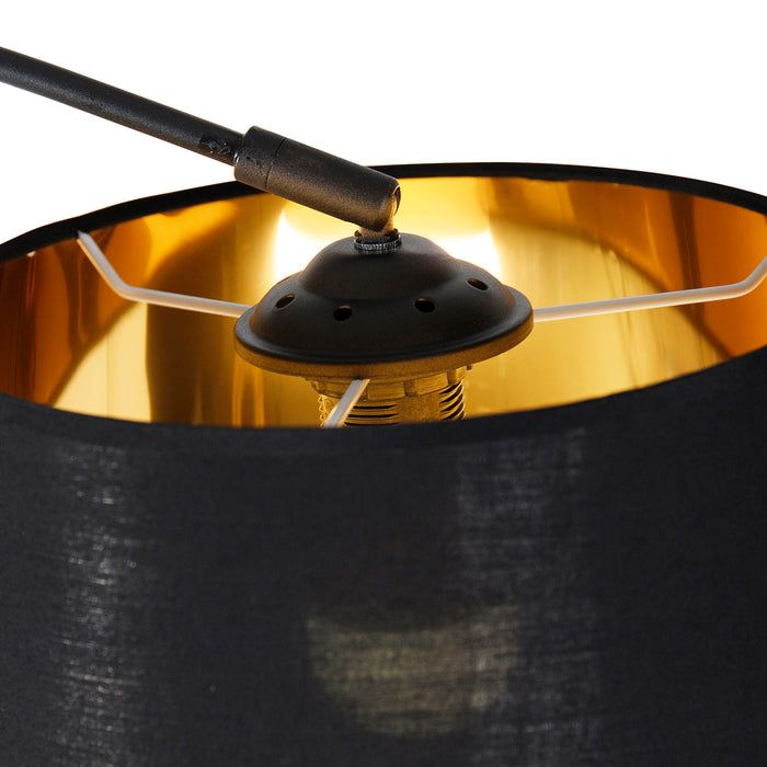 QAZQA Smart booglamp zwart met goud incl. Wifi A60 - Arc Basic