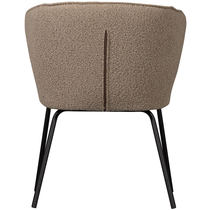 WOOOD Admit Eetkamerstoelen - Bouclé - Beige - Set van 6