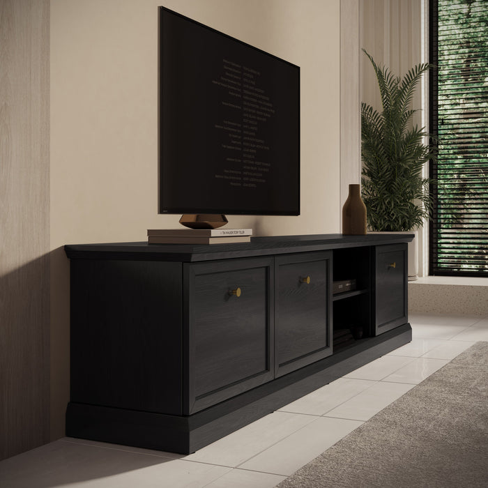 Meubella - TV-Meubel Leroy - Zwart eiken - 206 cm