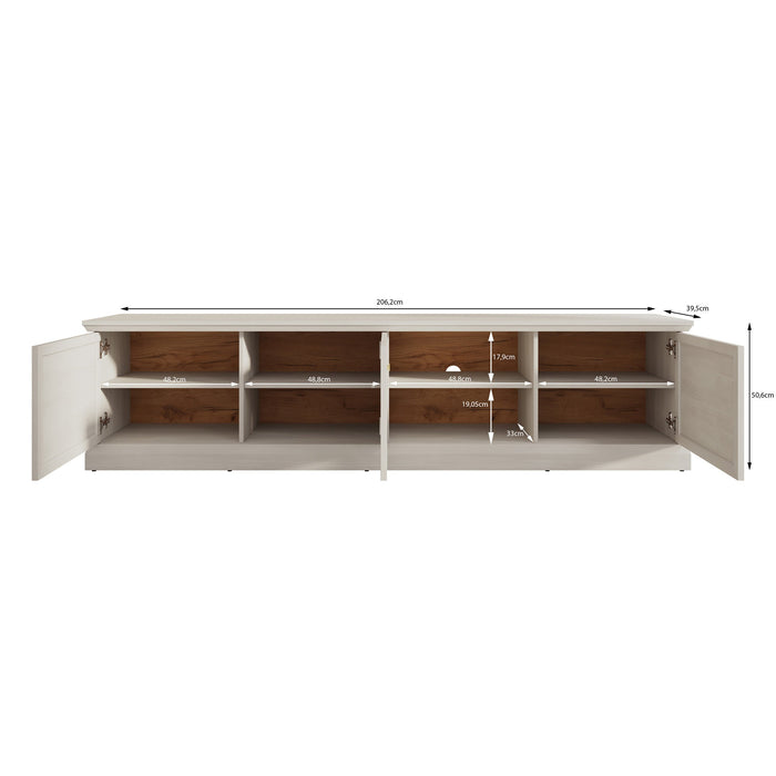 Meubella - TV-Meubel Leroy - Zwart eiken - 206 cm