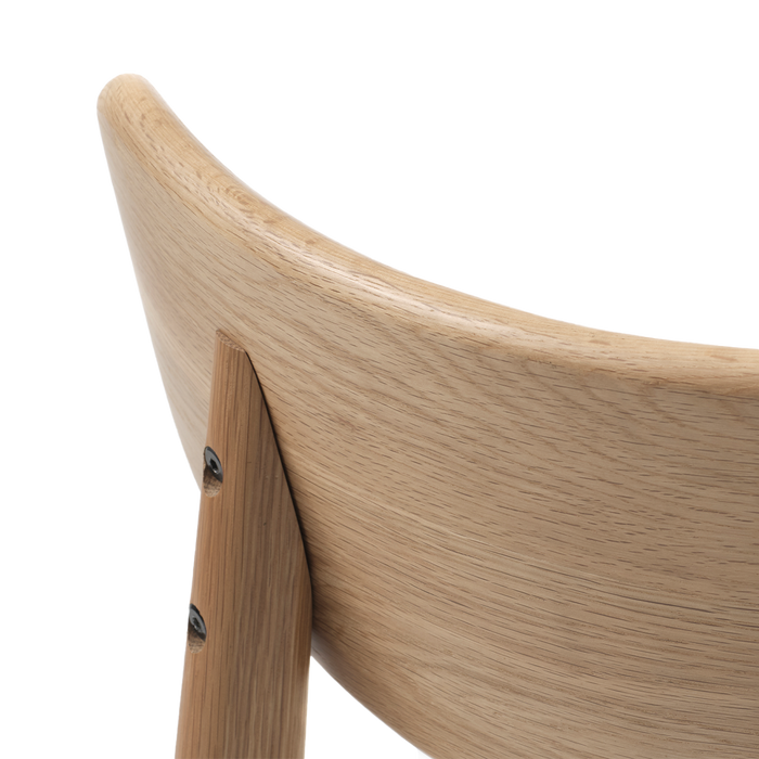 Olivine Eline Eikenhouten Eetkamerstoel Naturel - Bouclé Grijs