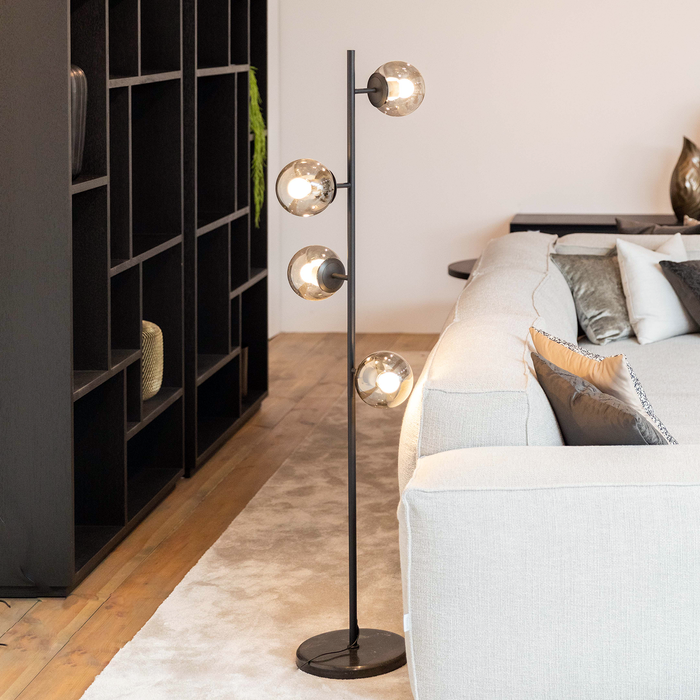 Atmooz Vloerlamp Twister E14 Metaal - Zwarte Staande Lamp