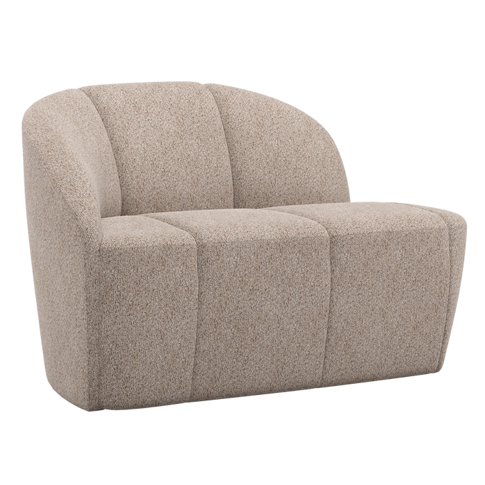 WOOOD Mojo 2-Zits Bankje Links - Wollig - Donkerzand - 73x112x77