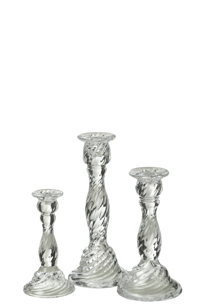 J-Line kandelaar Nono - glas - transparant - large