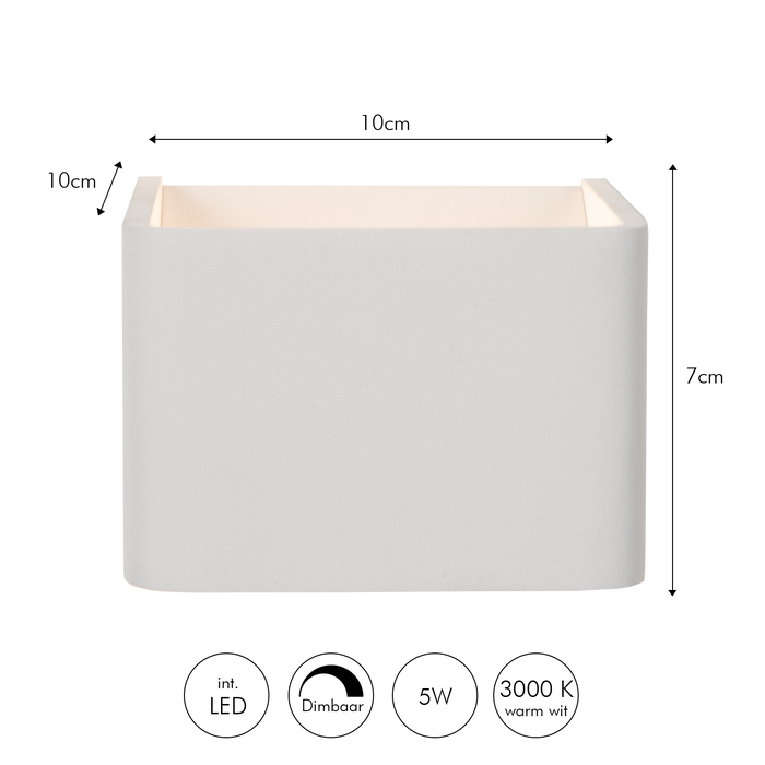 Atmooz Calla - Wandlamp - Wandspot - Wit - 10 x 10 cm