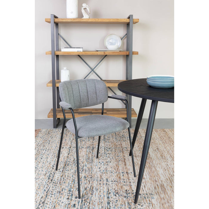 Housecraft Living Jolien Eetkamerstoelen Zwart| Grijs - Set van 2