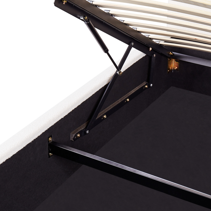 Beliani-VAUCLUSE-Bed met opbergruimte-Gebroken wit-180 x 200 cm-Bouclé