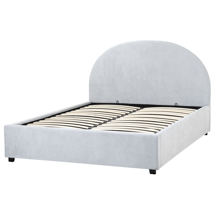 Beliani-VAUCLUSE-Bed met opbergruimte-Lichtblauw-140 x 200 cm-Stof