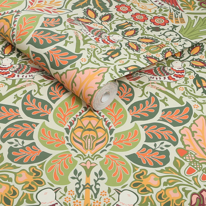 William Morris at Home Vliesbehang - Dove & Rose Olive - 1000x52