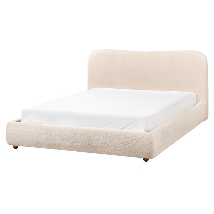 Beliani-BLAGNAC-Bed met opbergruimte-Lichtbeige-160 x 200 cm-Bouclé