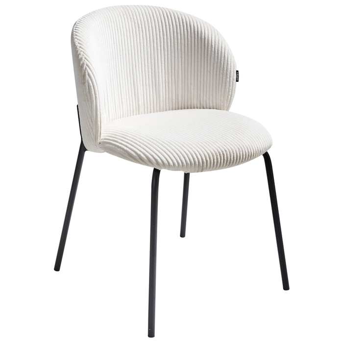Beliani - MILES - Eetkamerstoel set van 2 - Gebroken wit - Corduroy