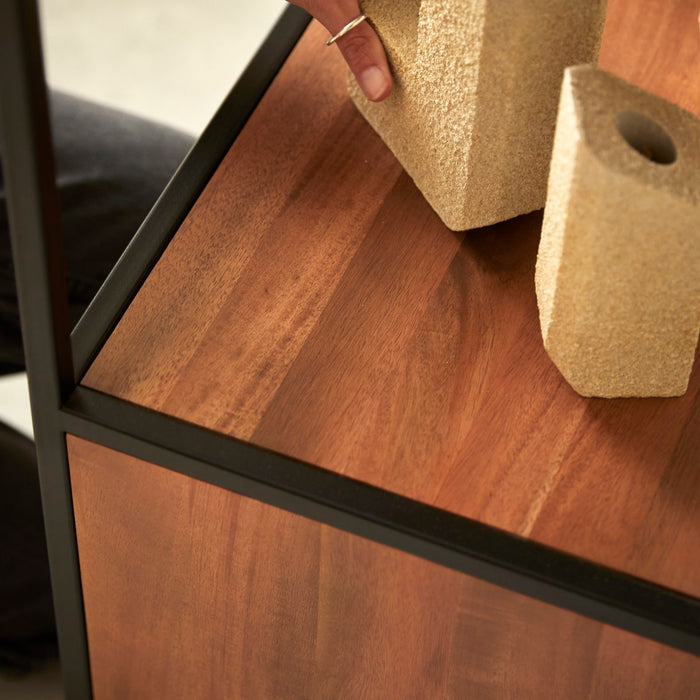 Tikamoon - Agra - Boekenkast van massief acaciahout en metaal