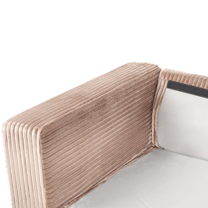 Beliani-LOFOTEN-Hoekbank 4-zits-Lichtbruin-Linkszijdig-Corduroy