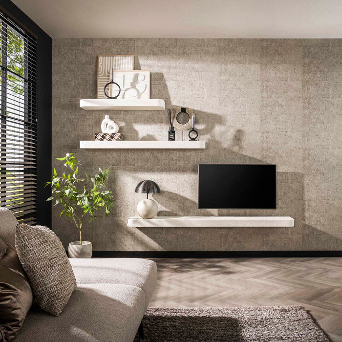 Giga Meubel - Wandplank Rechthoek - Wit Marmer Composiet - 200x29x8cm