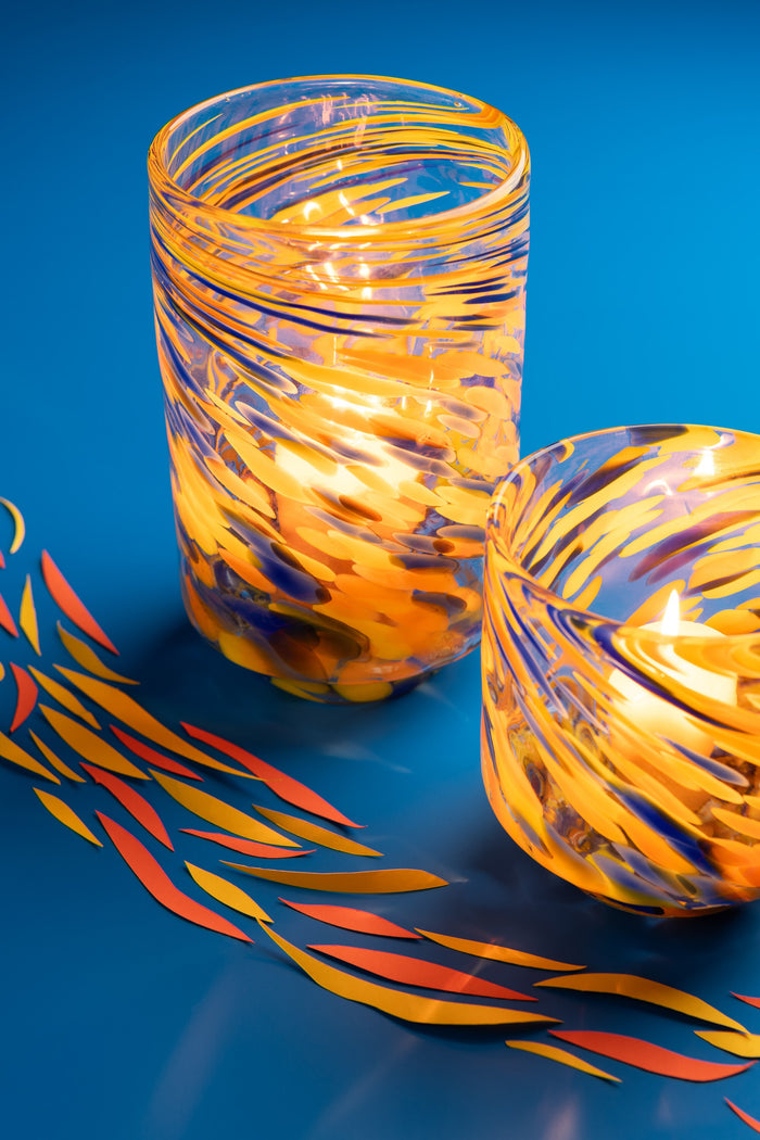 J-Line vaas Arun - glas - mix - large - Ø 15 cm