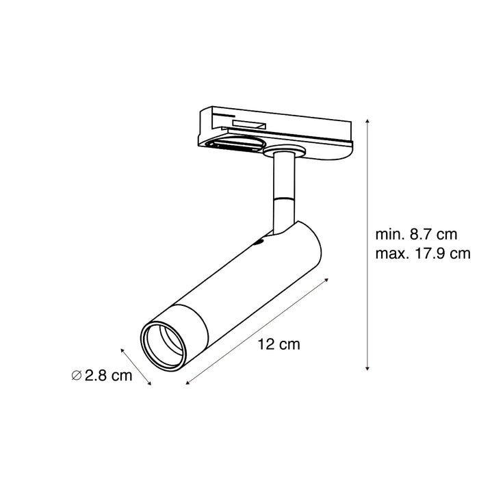 QAZQA Moderne spot beige met wit voor railsysteem 1-fase - Iconic Ivy