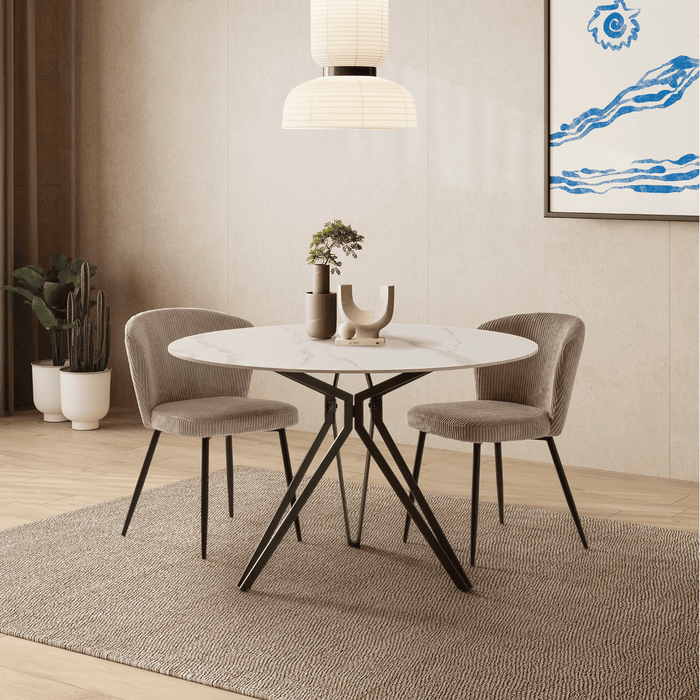 Calicosy - Set 4 stoelen MEGAN - L47 cm - Geribbelde fluweel