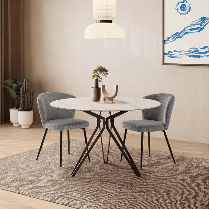 Calicosy - Set 4 stoelen MEGAN - L47 cm - Geribbelde fluweel