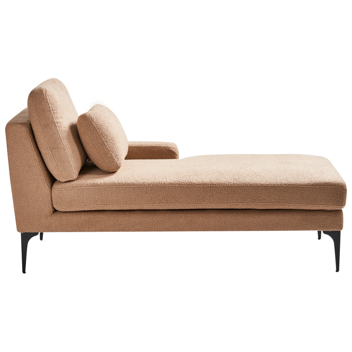 Beliani - EWRON - Chaise longue - Zandbeige - Linkszijdig - Bouclé