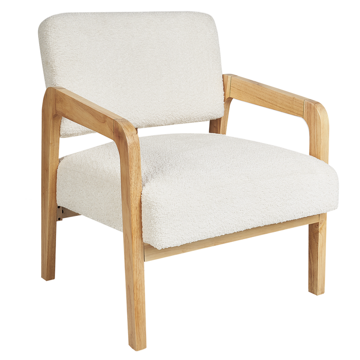 Beliani - HJO - Fauteuil - Gebroken wit - Bouclé